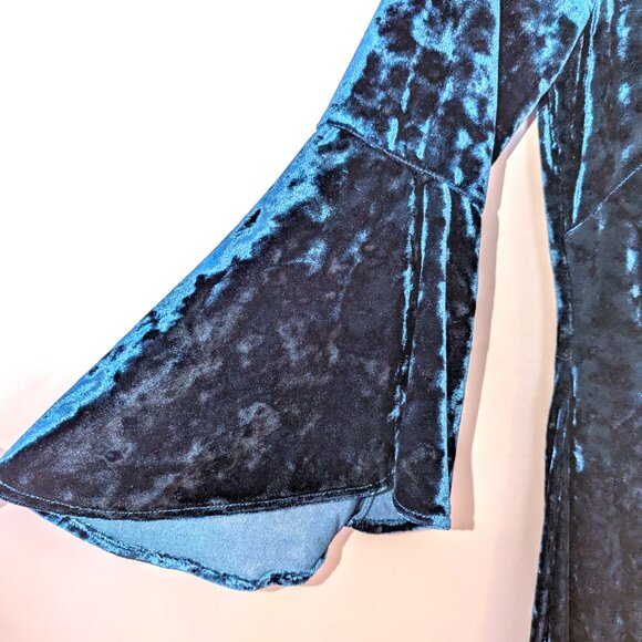 LAUREN Ralph Lauren | Off-the-Shoulder Velvet Dress Deep Teal Blue | Size 2 - Picture 5 of 16